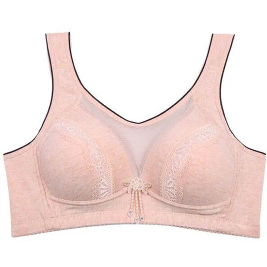 Comfortable Solid Color Cotton No Steel Ring Thin Tank Top Push Up Bra Large Size Full Cup Tube Top Breathable Bra
