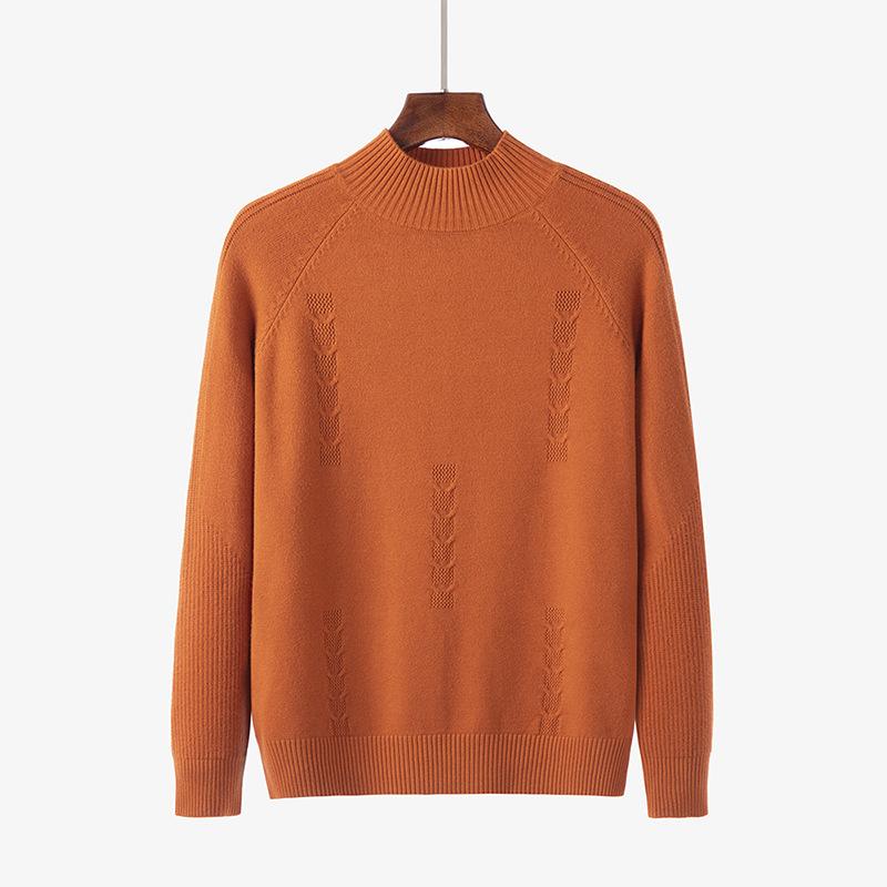 Sweater Women's Half Turtleneck Knitwear Pullover Korean Loose Solid Color Short Jacquard Trending Sweater Autumn and Winter Top