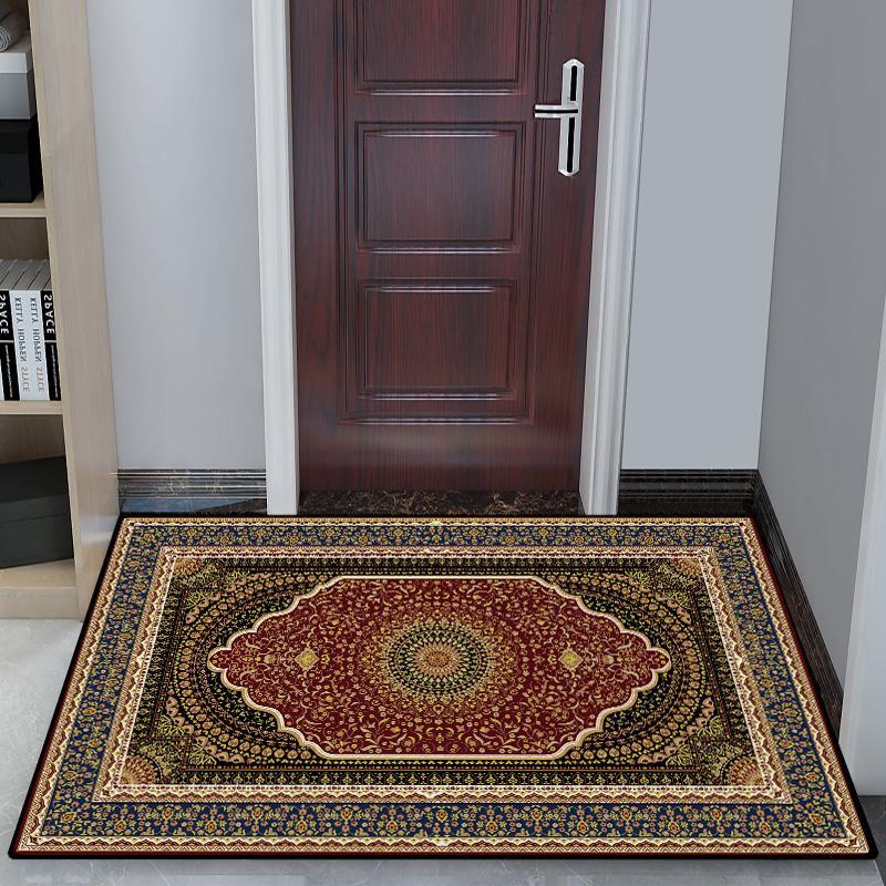 Retro Home Land Pad Door Pad Entrance Home Entoucted Porch Mat Door Foot Pad Water Absorbing Continental Carpet Living Room 60*90cm