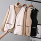 Lamb Plush Vest Female Autumn and Winter Temperament Outer Wear Fur Waistcoat Vest Vest V-neck Sleeveless Button Jacket