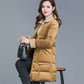 Women's Winter Korean Loose Quilted Coat Warm Padded Stand-collar Down Jacket Women's Solid Color Regular Down Jacket with Fur Collar