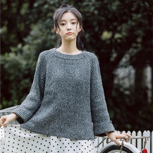 Autumn Lazy Style Sweater Women Loose Thick Wool All-match Small Fresh Pullover Sweater Sweater