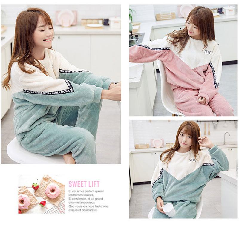 Coral Velvet Pajamas Women's Winter Thickening Plus Velvet Cute Long-sleeved Home Service Suit Autumn and Winter Pineapple Can Be Worn Outside