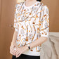 Women's Pullover Print Round Neck Half Sleeve T-Shirt Summer Top
