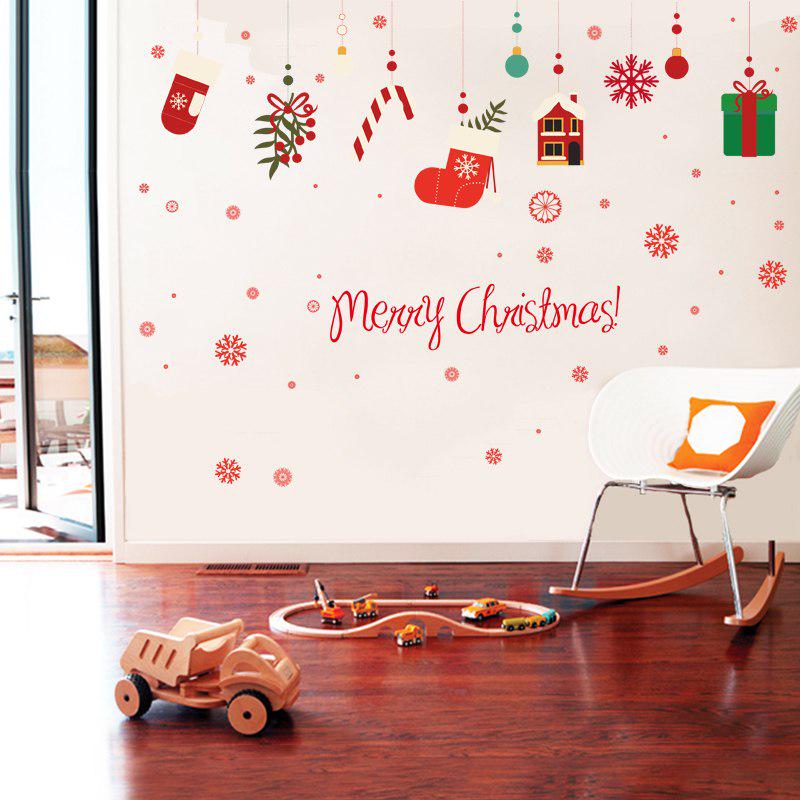 [Wall sticker ]Diy Christmas Gifts Gloves Socks Snowflakes Decoration Wall Stickers Bedroom Living R