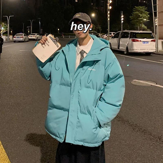 Workwear Padded Jacket Women Winter Loose Korean Student Oversize Couple Down Padded Jacket