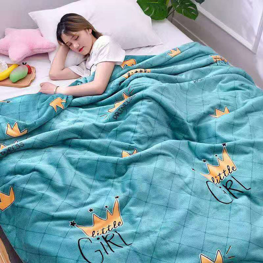 Autumn and Winter Season General Thick Fluffy Super Soft Warm Solid Warm Coral Fleece Blanket Siesta Blanket Plus Fleece Sheets Double Blanket