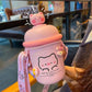 Korean Version of The Super Cute Cartoon Bear 316 Stainless Steel Thermos Cup Cute Girl Ins Strap Student Children's Cup