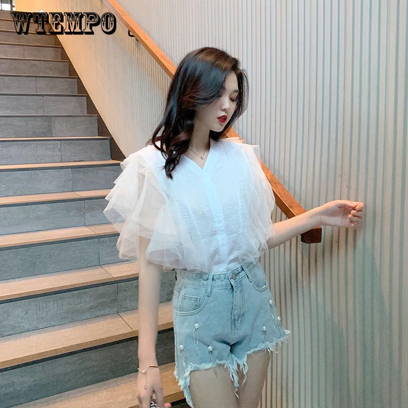 Shorts Women Jeans Denim Ripped Shorts Casual Solid High Waist Sexy Short Pants
