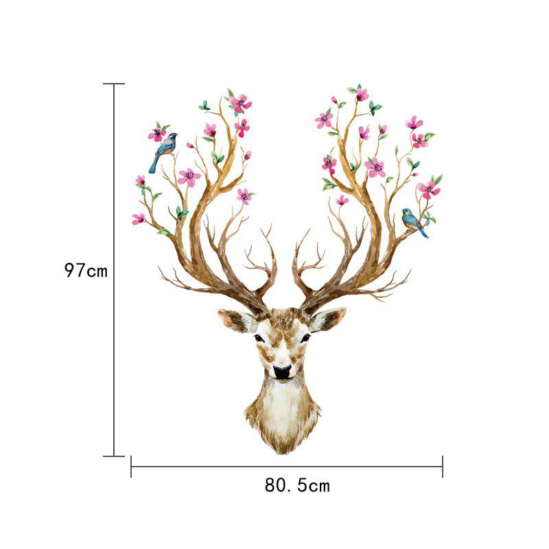 [Wall sticker ]Cartoon Plum Flower Deer Animals Wall Stickers For Kids Rooms Nursery Baby Children D