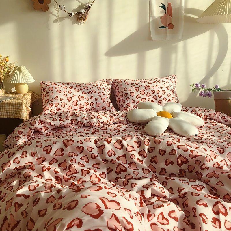Fresh Banana Leaf Ins Four-piece Bedding Quilt Cover Bedding Set