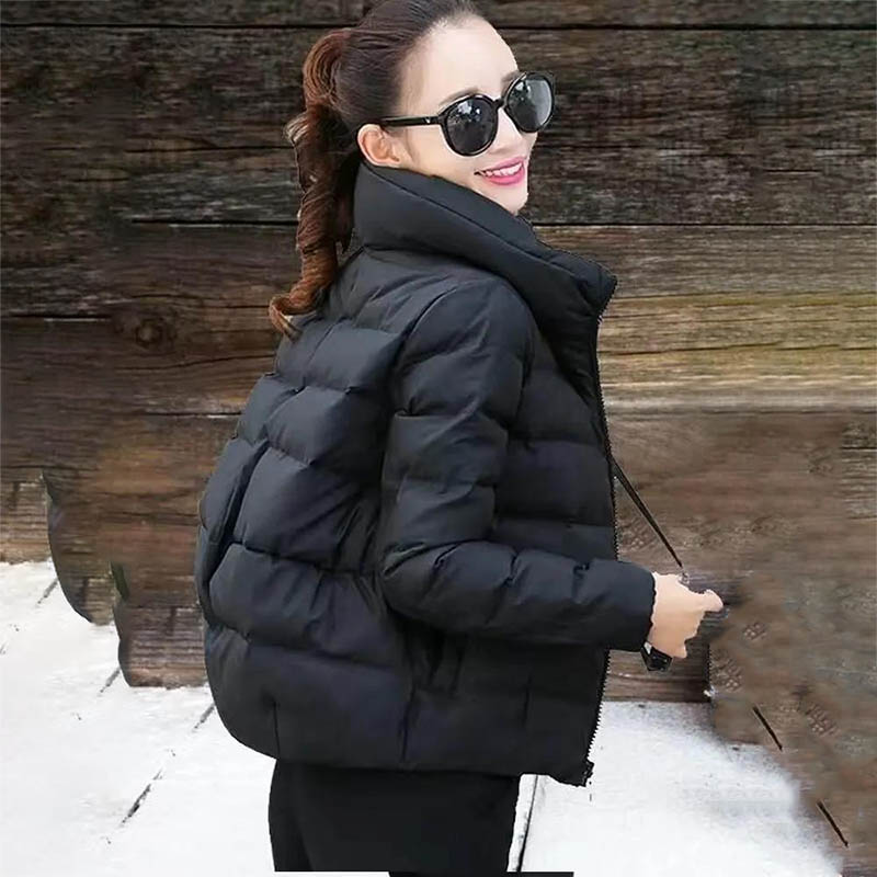 Women's Short Down Padded Jacket Korean Style Short Bread Coat Loose and Thick Ladies Small Padded Jacket