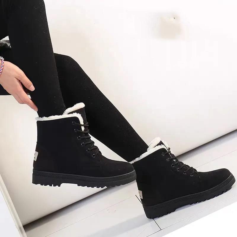 Women's Snow Boots Thicken Shoes Short Martin Boots Plus Fleece Women's Short Shoes