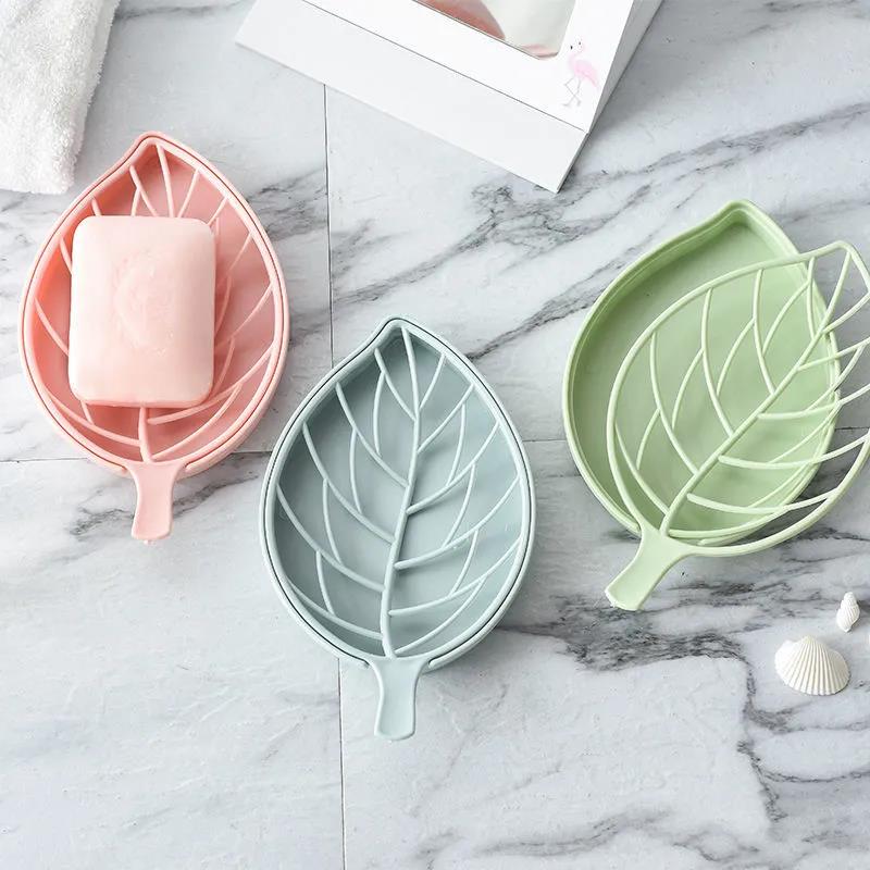 Creative Leaves Soap Box Bathroom Toilet Drain Soap Storage Box