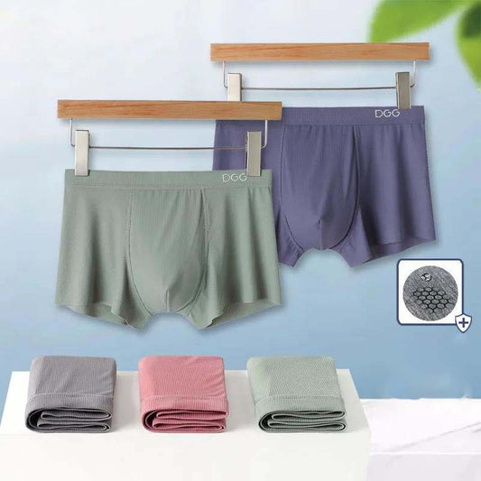 Antibacterial Men's Underwear Ice Silk Flat Angle Without Trace Flat-horned Pants Summer Thin Breathable Shorts