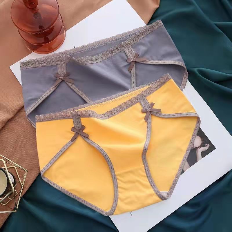 3PCS High-end Seamless Ladies Underwear Female Cotton Inner File Mid-waist Student Girl Sexy High Elastic Breathable Bag Hip Briefs