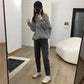 Women Striped Sweater Black and White Hoodie Oversize Casual Lazy Loose Sweaters Female Girls Korean Winter Autumn Fall Clothes Tops