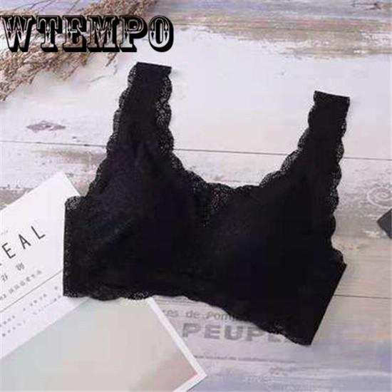 Sexy Lace Steel Ring Gathered Bra Sleep Sports Vest Small Chest Underwear Female Bra Breathable