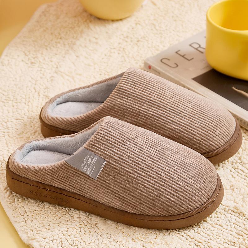 Winter Couples Home Bedroom Household Cotton Mopping Women's Warm Non-slip Plush Cotton Shoes