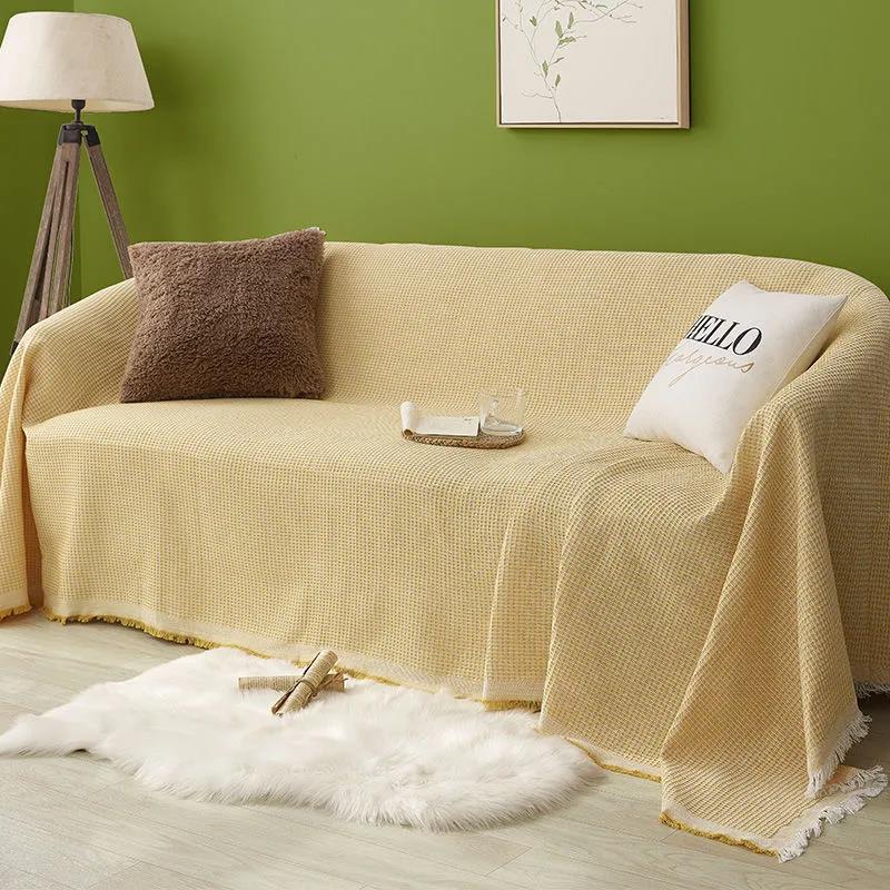 Nordic Style Simple Universal Sofa Towel Sofa Blanket Cover Towel Cotton Gauze Cover Cloth All-inclusive Full-cover Sofa Cover