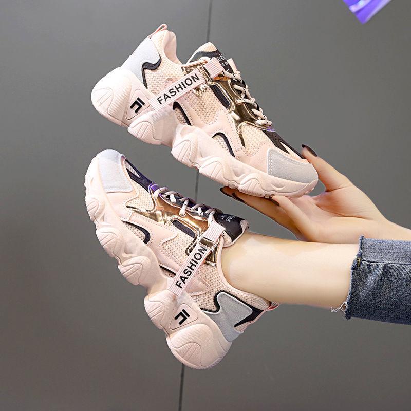 Heightened Travel Running Shoes Casual Student Breathable Sneakers All-match Comfortable Women Walking Sneakers