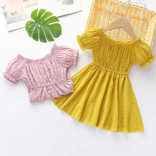Summer Girl Fold Dress Children's Princess Pure Cotton Dress Cute Sweet Pleated
