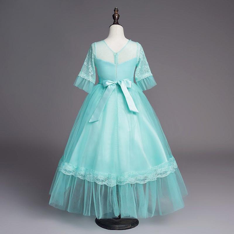 Children's Dresses Children's Princess Dresses Sleeves Girls Birthday Party Dresses Long Puff Skirts