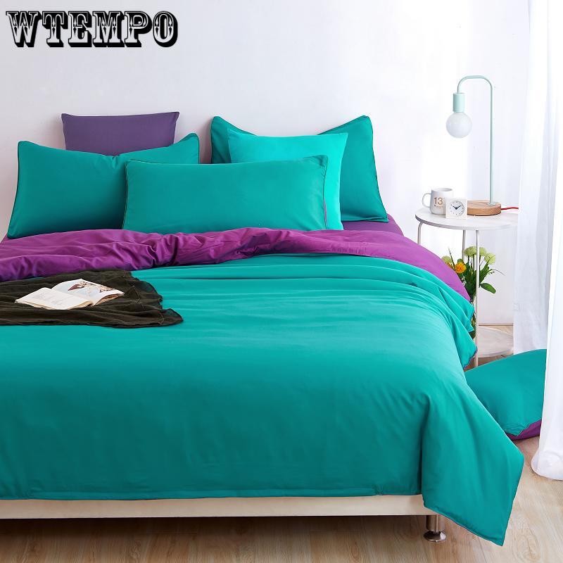 Bedding Solid Color Double Combed Matte Four Piece Set  Dormitory Simple Quilt Cover Bed Sheet