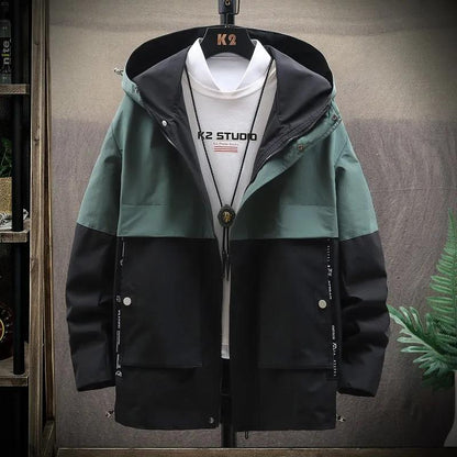 Men Boutique Jacket Spring Hooded Workwear Soft and Comfortable Coat Casual Loose Top Large Size