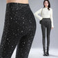 Women's High Elastic Leggings Autumn and Spring Ladies Plus Velvet High Waist Large Size Elastic Waist Slim All-match Tights