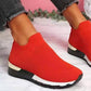Fashion Summer Flying Knit Socks Shoes Stretch Cloth Plus Size Women's Breathable Shoes