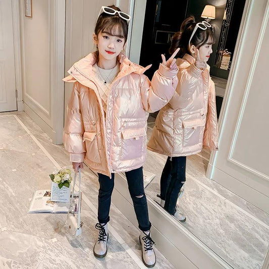 Girls' Disposable Down Padded Jacket Winter Korean Style Padded Jacket Winter Clothes Warm and Windproof Padded Coat