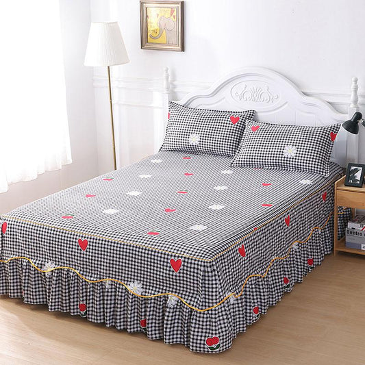 Fashion Printing Mattress Cover Non-slip Fitting Sheet Queen Bed Mattress Cover Breathable Dust Cover
