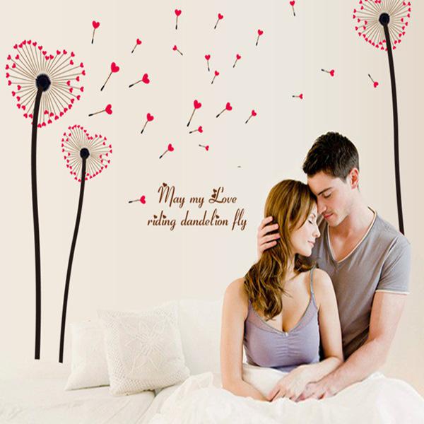 Love dandelion wallpaper environmentally friendly high quality transparent removable wall sticker