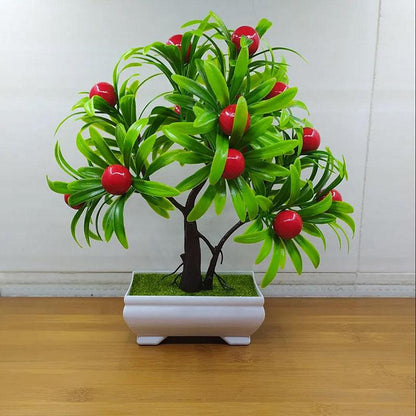 Artificial Plastic Flower Potted Plants Fake Flowers Fortune Tree Living Room Wine Cabinet Desktop Desk Desk Decoration Craft