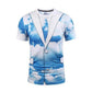 Half-sleeve Clothes Summer Men's Round Neck Short-sleeved T-shirt Top 3D Creative Art Print T-shirt