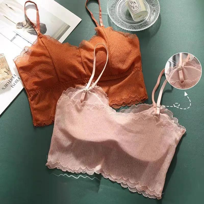 Sexy Lace Anti-glare Beauty Back Wrap Chest Tube Top Chest Pad Detachable Suspenders Girl Vest-style Underwear Bra