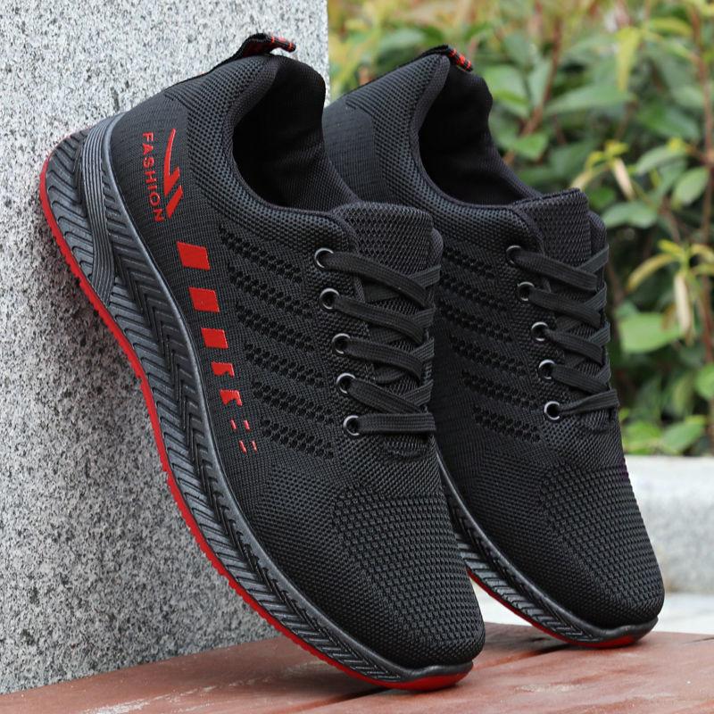 Men's Breathable Deodorant Pure Black Work Shoes Non-slip Wear-resistant Sports Casual Shoes