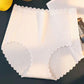 3PCS Women's High Waist Panties Antibacterial Traceless Plus Size Abdominal Suction Hip Lift Sexy Comfortable Lotus Lace Triangle Underwear Briefs