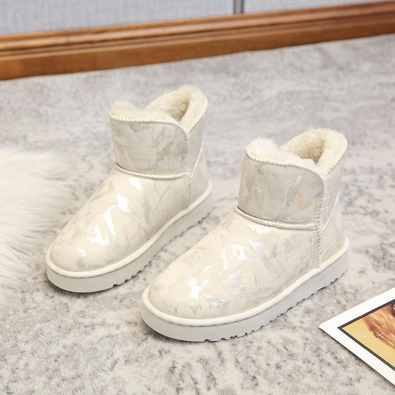 Thickened Snow Boots Women's Short Tube Short Boots with Wool Winter New Non-slip Thick Warm Cotton Shoes Plus Cashmere Boots for Children