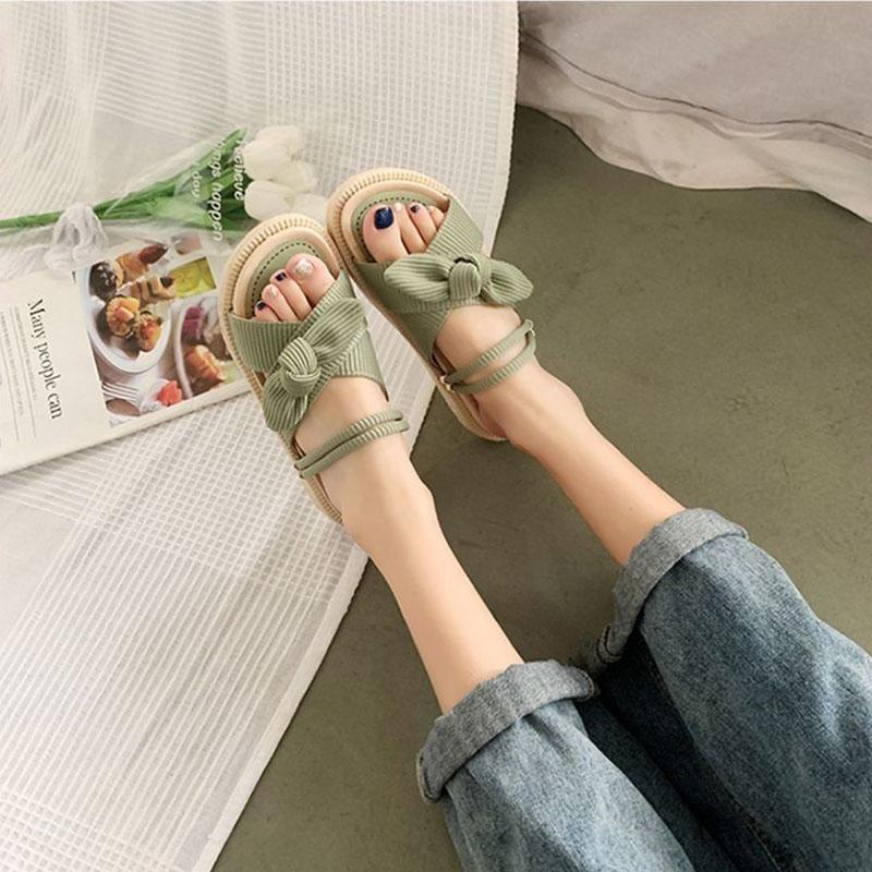 Girls with Skirts Sandals Female Summer Fairy Style Student Platform Roman Flats