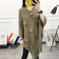 Elegant Women Hairball Shawl Sweater Tassels Loose Batwing Cape Knitwear Outwear Ponchos