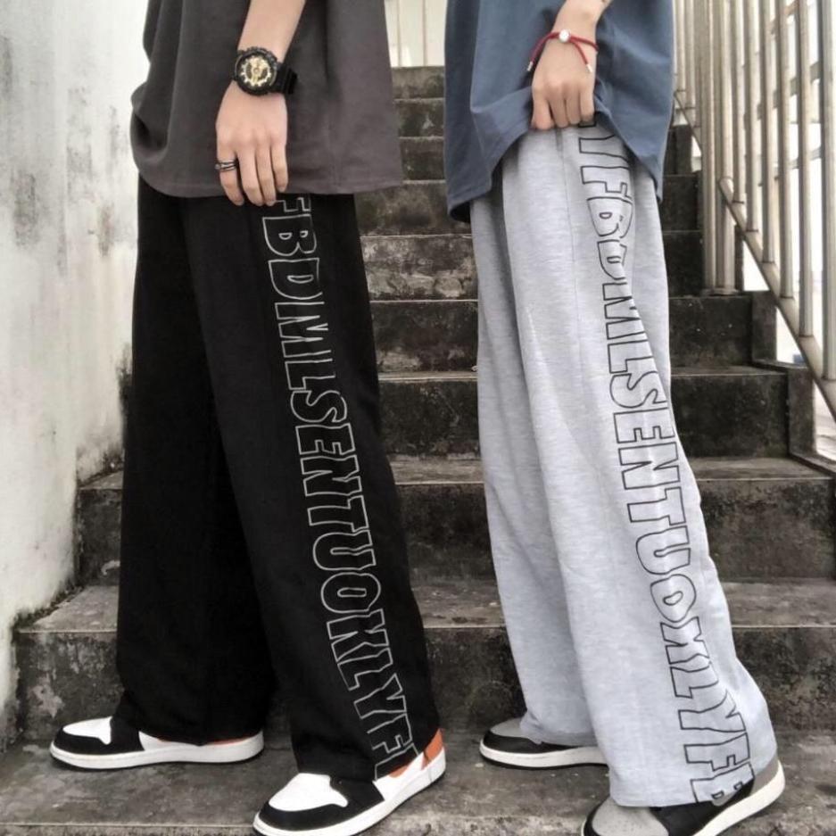 Spring and Autumn Korean Sports Casual Pants Loose Straight Letter High Street Boys and Girls' Pants