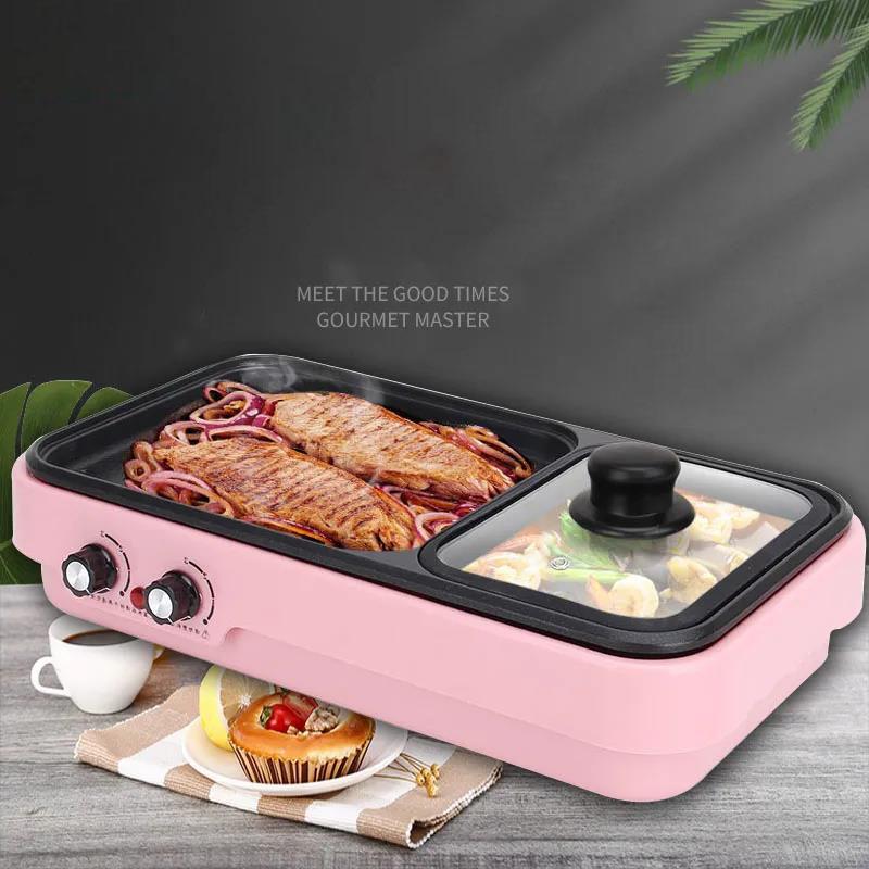 1360W 5 Person Multi-purpose Grill Pan Smokeless Fried Steak Pan Heat Pot BBC Machine Nonstick Pot for Family