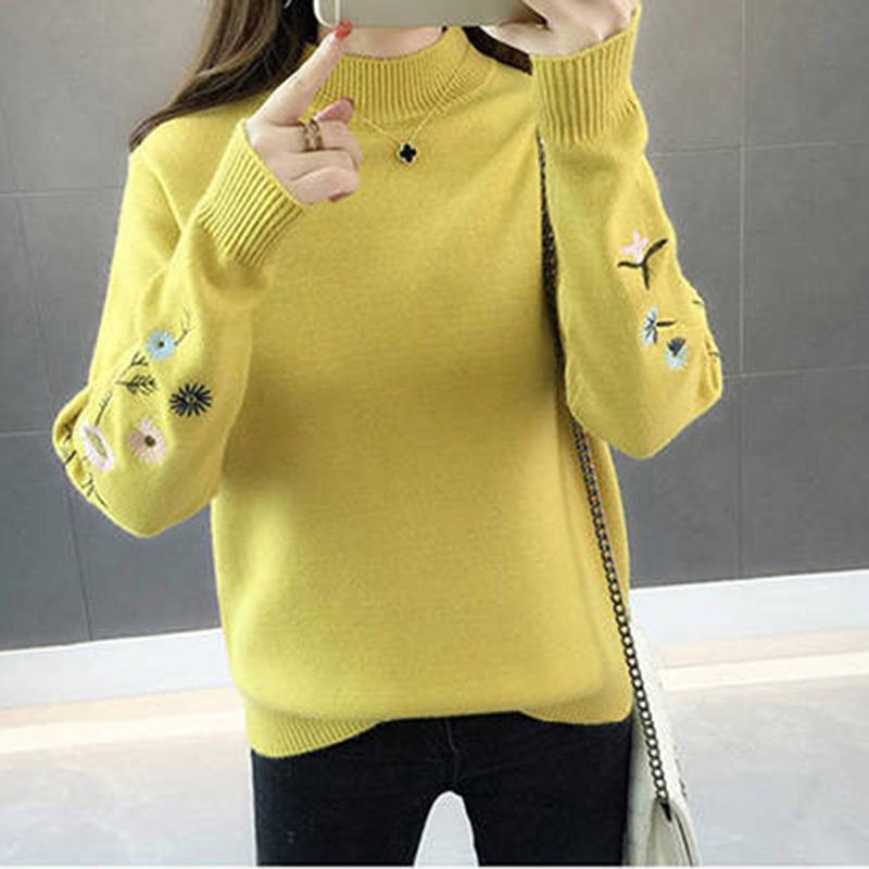 Pofulove Women's pullover knit Raglan long sleeved  Half turtleneck sweater coat  Loose Lady pullover Top Sweater Warm  winter