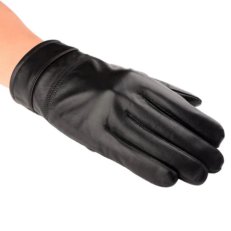Leather Gloves Winter Thick Windproof Riding Gloves Men Plus Cashmere Sheepskin Gloves M-XL
