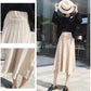 Knitted Skirt Female Student Korean Version of The Autumn and Winter Thickened High Waist Mid-length A-line Pleated Skirt Chic Large Swing Skirt