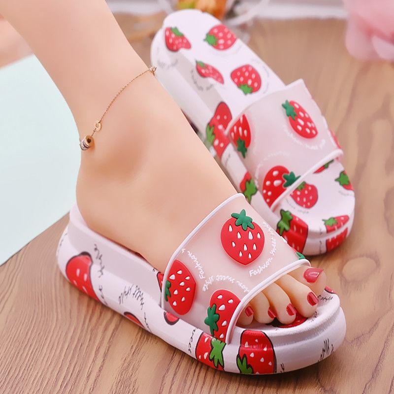 Summer Ladies Cartoon Non-slip Sandals  Slippers Home Soft-soled Bathroom Slippers Cartoon Cute Thick-soled Slippers