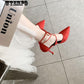 High Heels Women's Sense of Versatile Pointed Stiletto Straps Hollow  Shoes