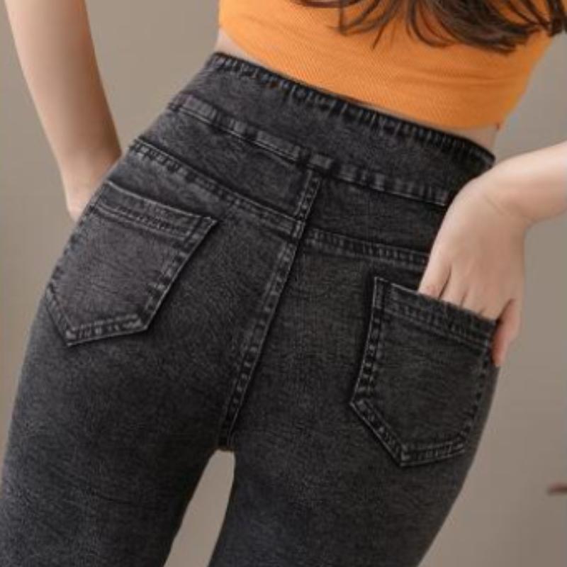 Autumn High Waist Tight Pencil Pants Stretch Joker Pants with Thin Feet Jeans Women